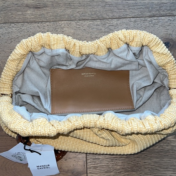 Mansur Gavriel Oversized Twist Cloud Woven Raffia Clutch Shoulder Bag Natural - Picture 14 of 15